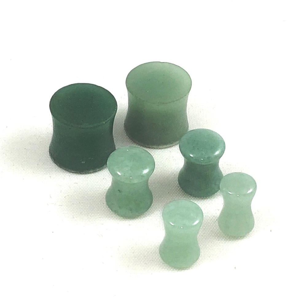 1/2” LAST Pair of Organic Jade Stone Saddle Plugs